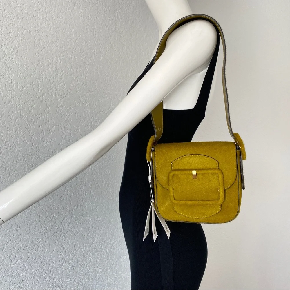 Tory Burch Sawyer green Calf Hair Bag